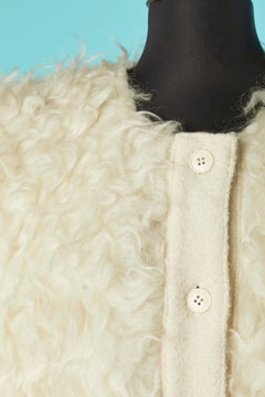 Faux furs sleeveless coat with check blanket lining KO And CO