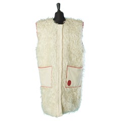 Vintage Faux furs sleeveless coat with check blanket lining KO And CO 