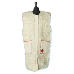Used Faux furs sleeveless coat with check blanket lining KO And CO