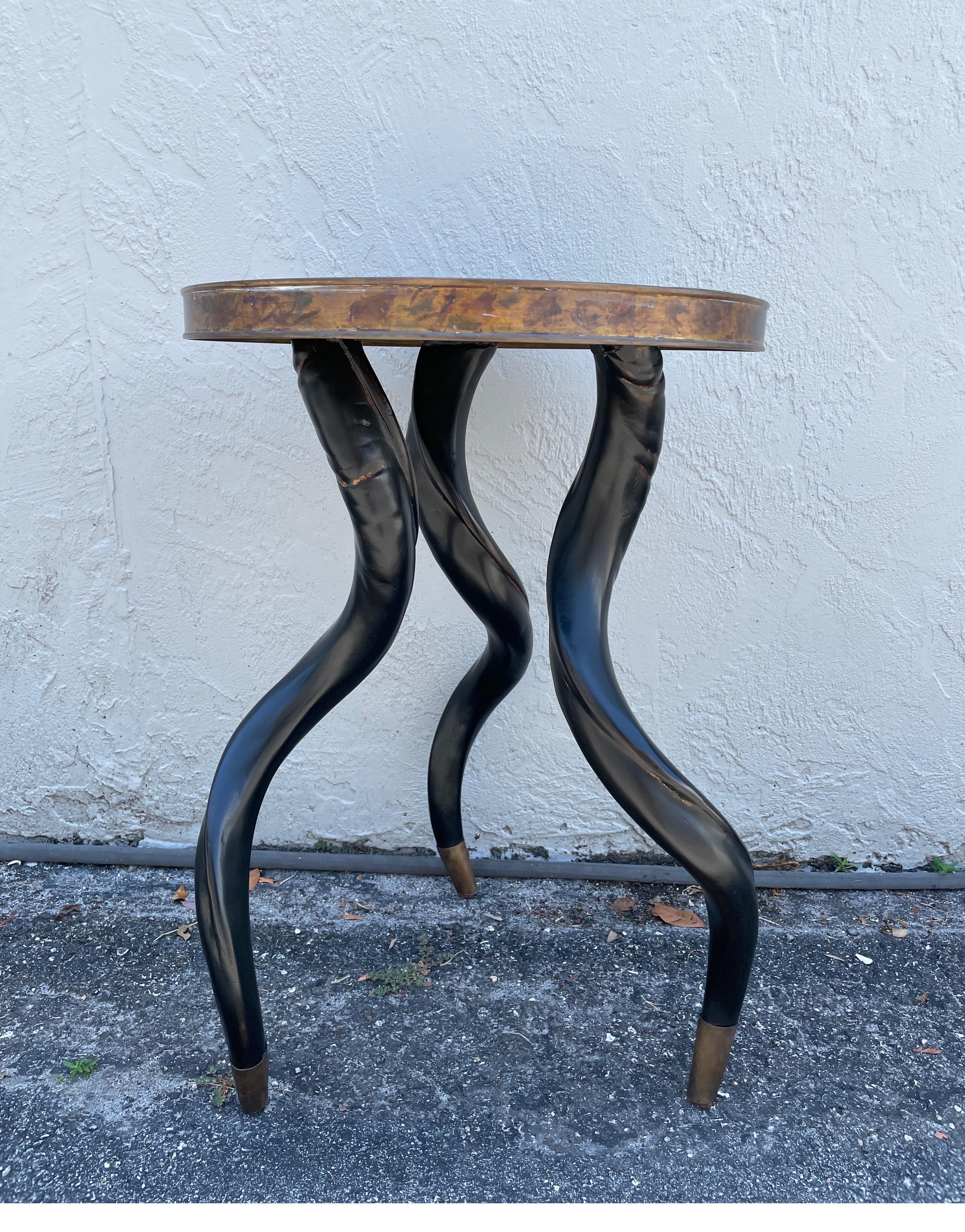 Faux Gazelle Horn Ebony Drinks Table 4