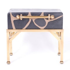Faux Giraffe Box on a Brass Stand
