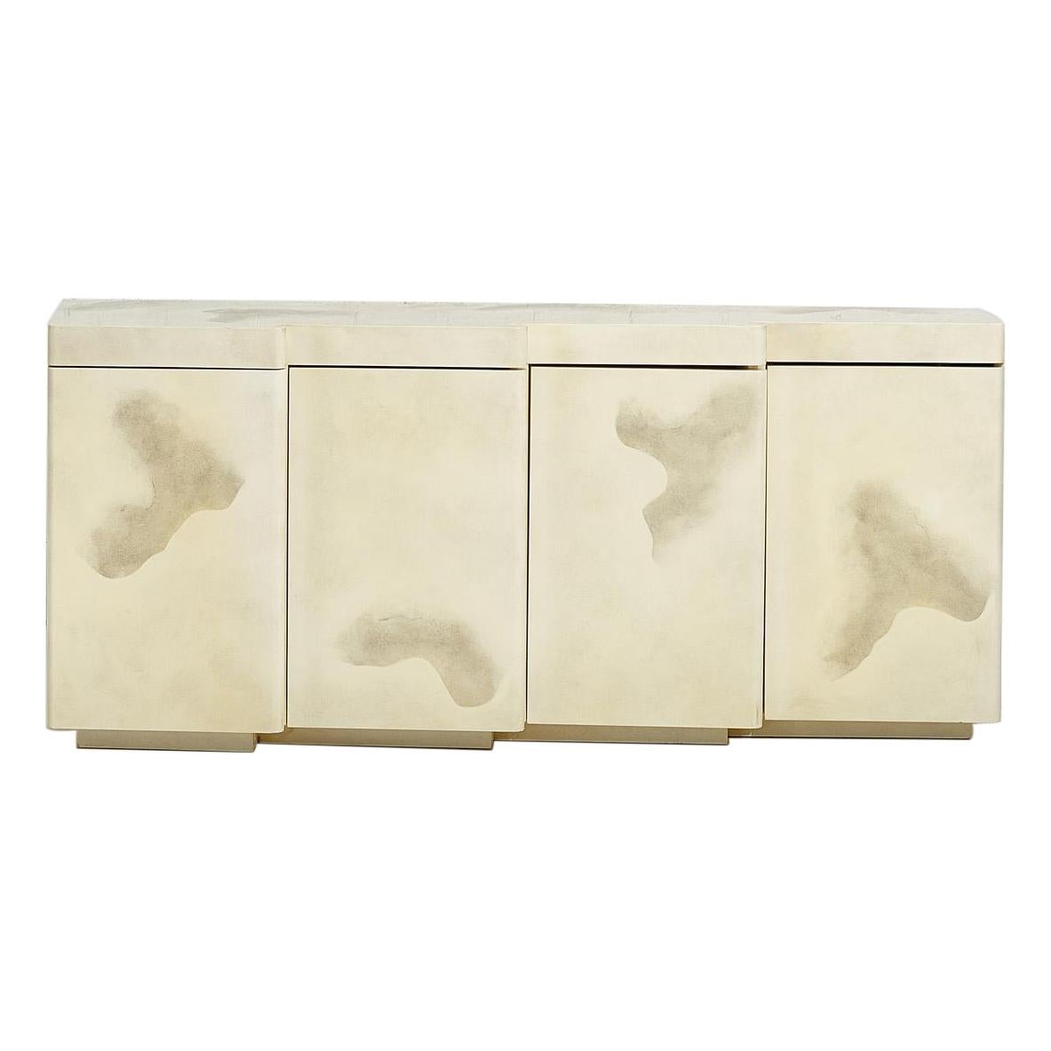 Faux Goat Skin Lacquered Sideboard, 1980