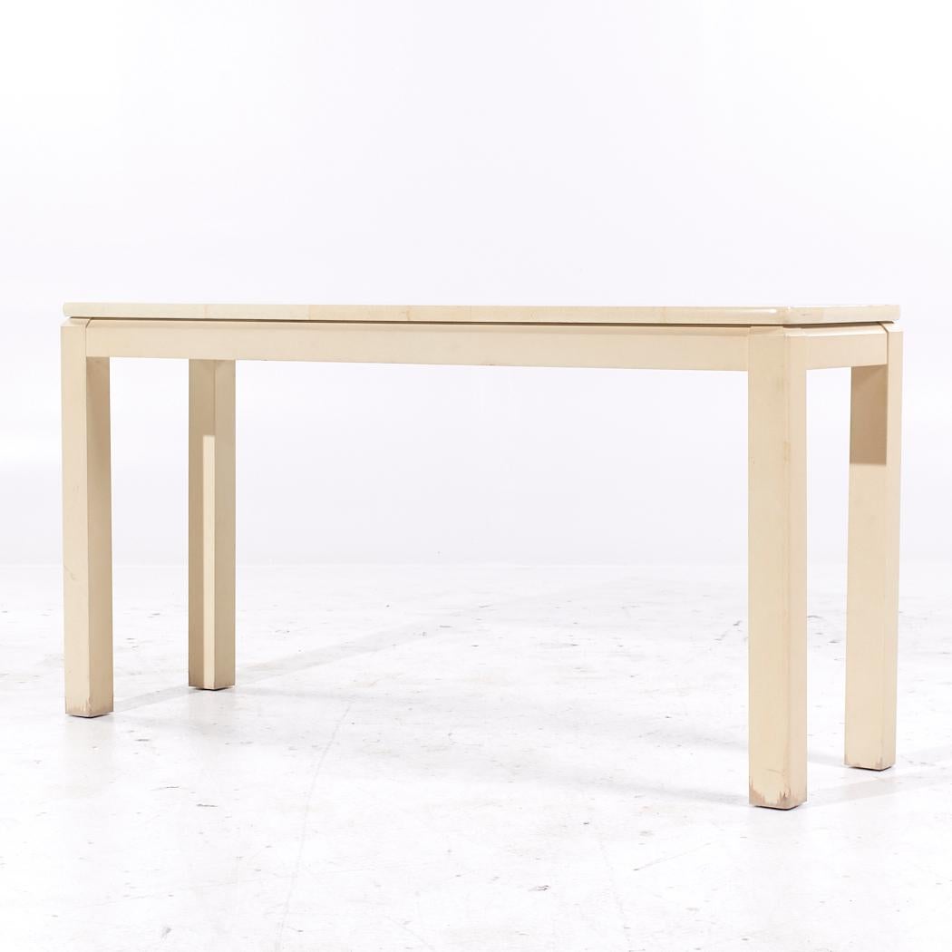 Post-Modern Faux Goat Skin Postmodern Console Table For Sale