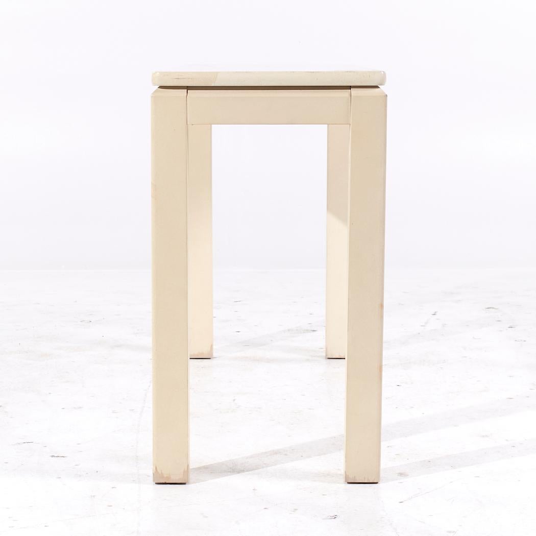 American Faux Goat Skin Postmodern Console Table For Sale