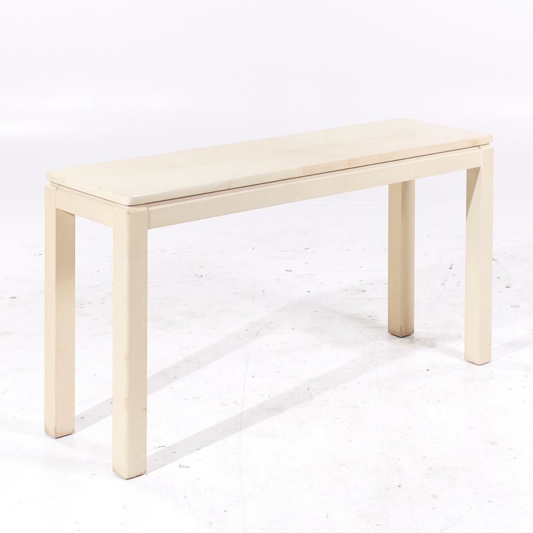 Late 20th Century Faux Goat Skin Postmodern Console Table For Sale