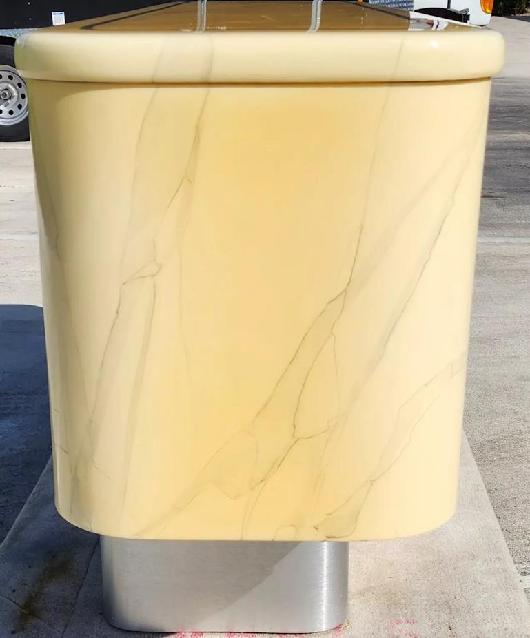 Faux Goatskin Buffet Sideboard Vintage For Sale 4