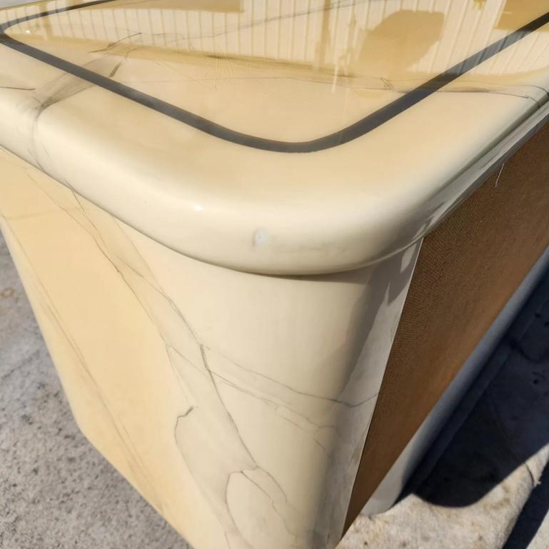 Faux Goatskin Buffet Sideboard Vintage For Sale 6