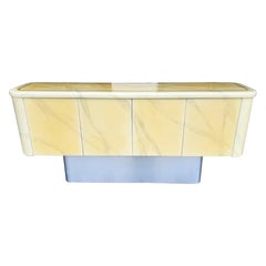 Credenza buffet in finta pelle di capra Vintage