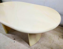 Faux Goatskin Dining Table Karl Springer Style Lacquered 1980s with Leaf