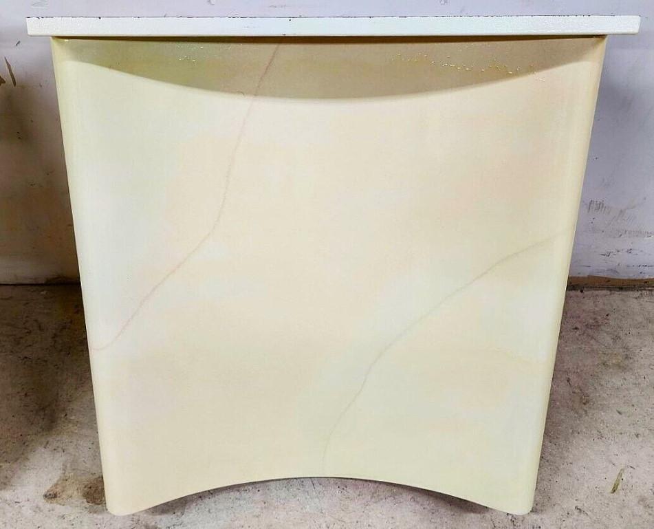 Faux Goatskin Dining Table Karl Springer Style Lacquered 1980s with Leaf For Sale 2
