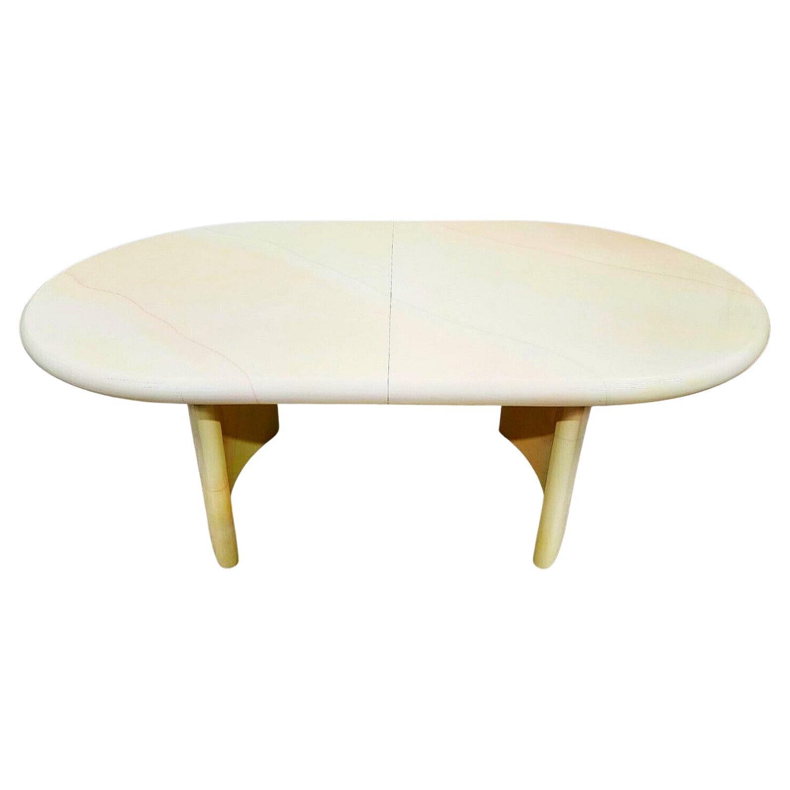 Faux Goatskin Dining Table Karl Springer Style Lacquered 1980s with Leaf For Sale