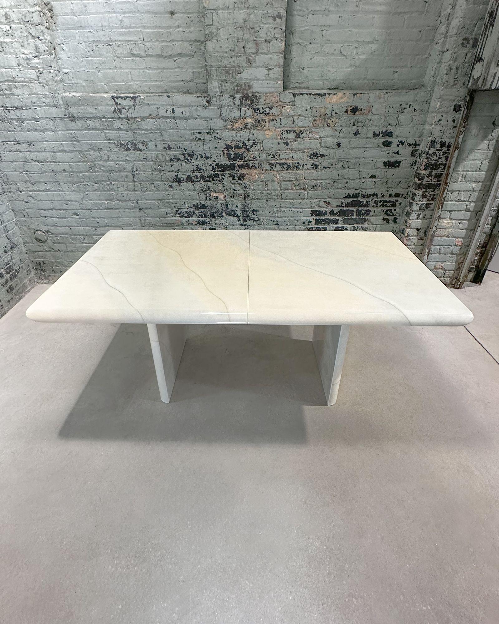 Mid-Century Modern Faux Goatskin Dining Table Style of Karl Springer, 1970 For Sale
