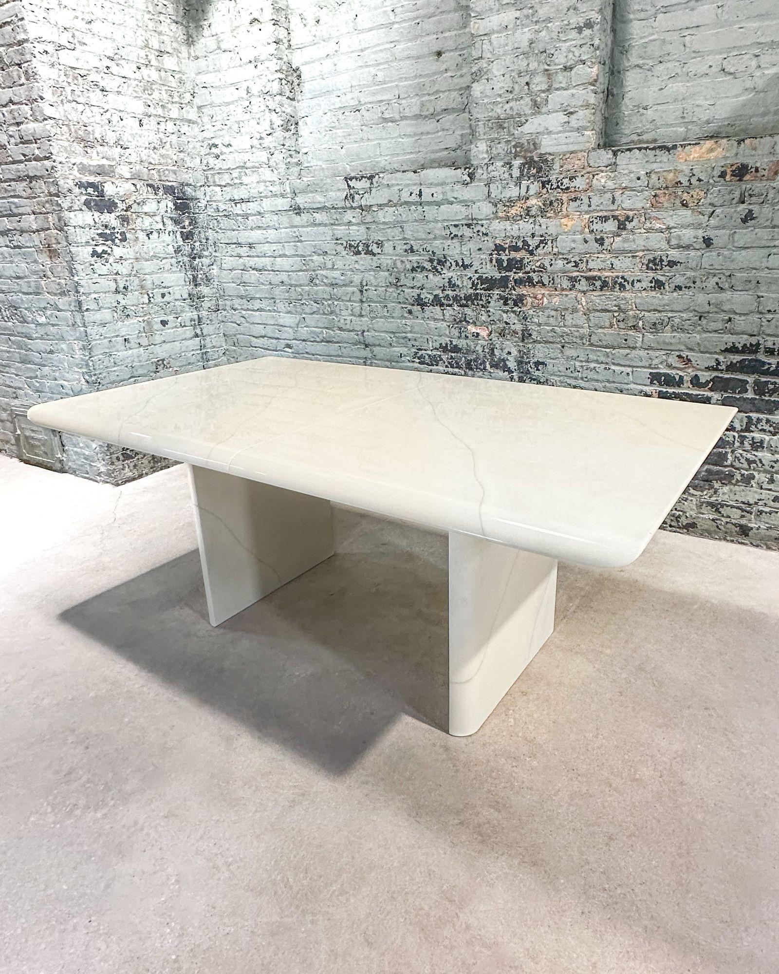 American Faux Goatskin Dining Table Style of Karl Springer, 1970 For Sale