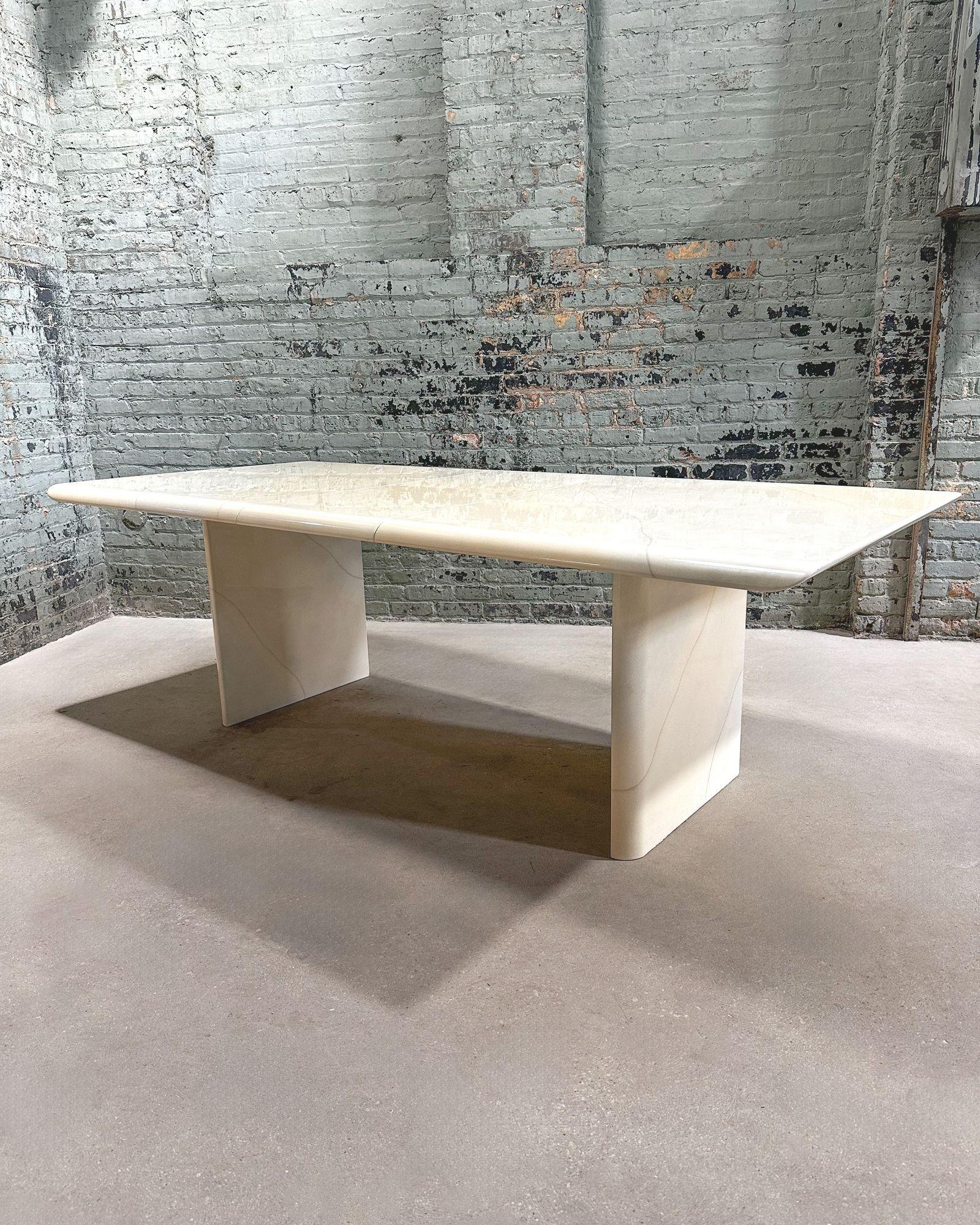 Faux Goatskin Dining Table Style of Karl Springer, 1970 In Good Condition For Sale In Chicago, IL