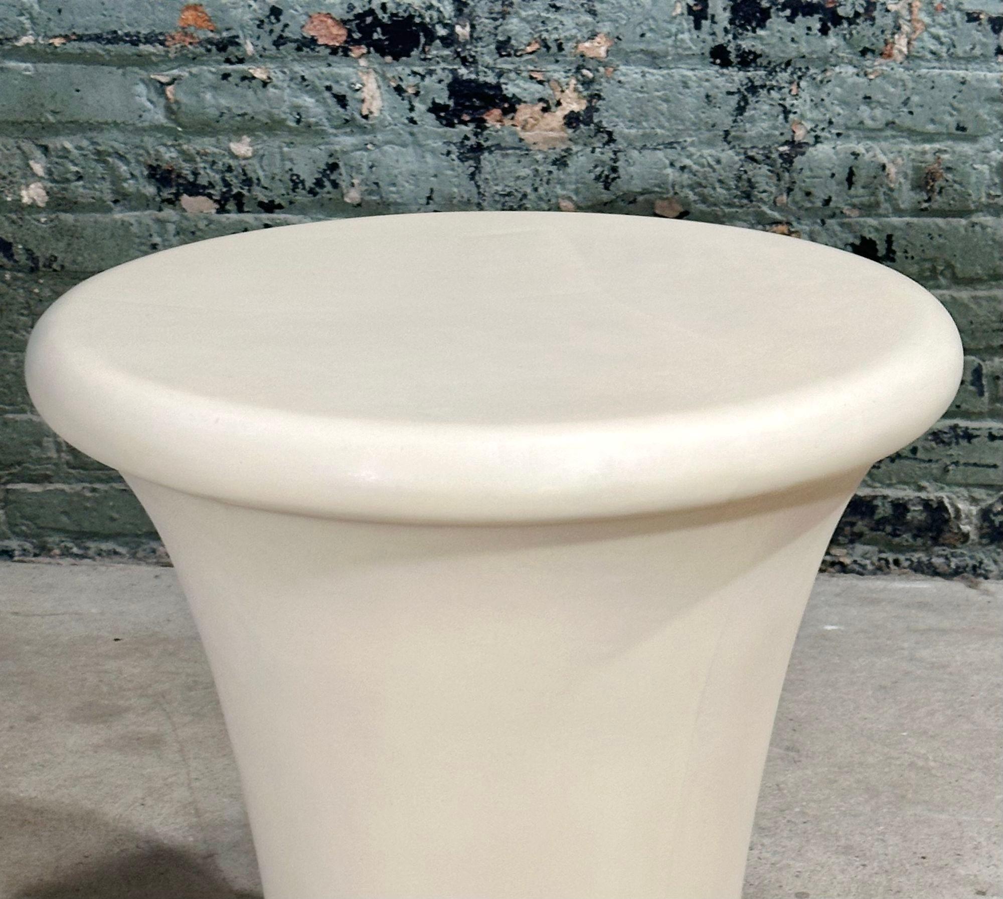 Mid-Century Modern Faux Goatskin Mushroom Side/End Table, 1970 For Sale