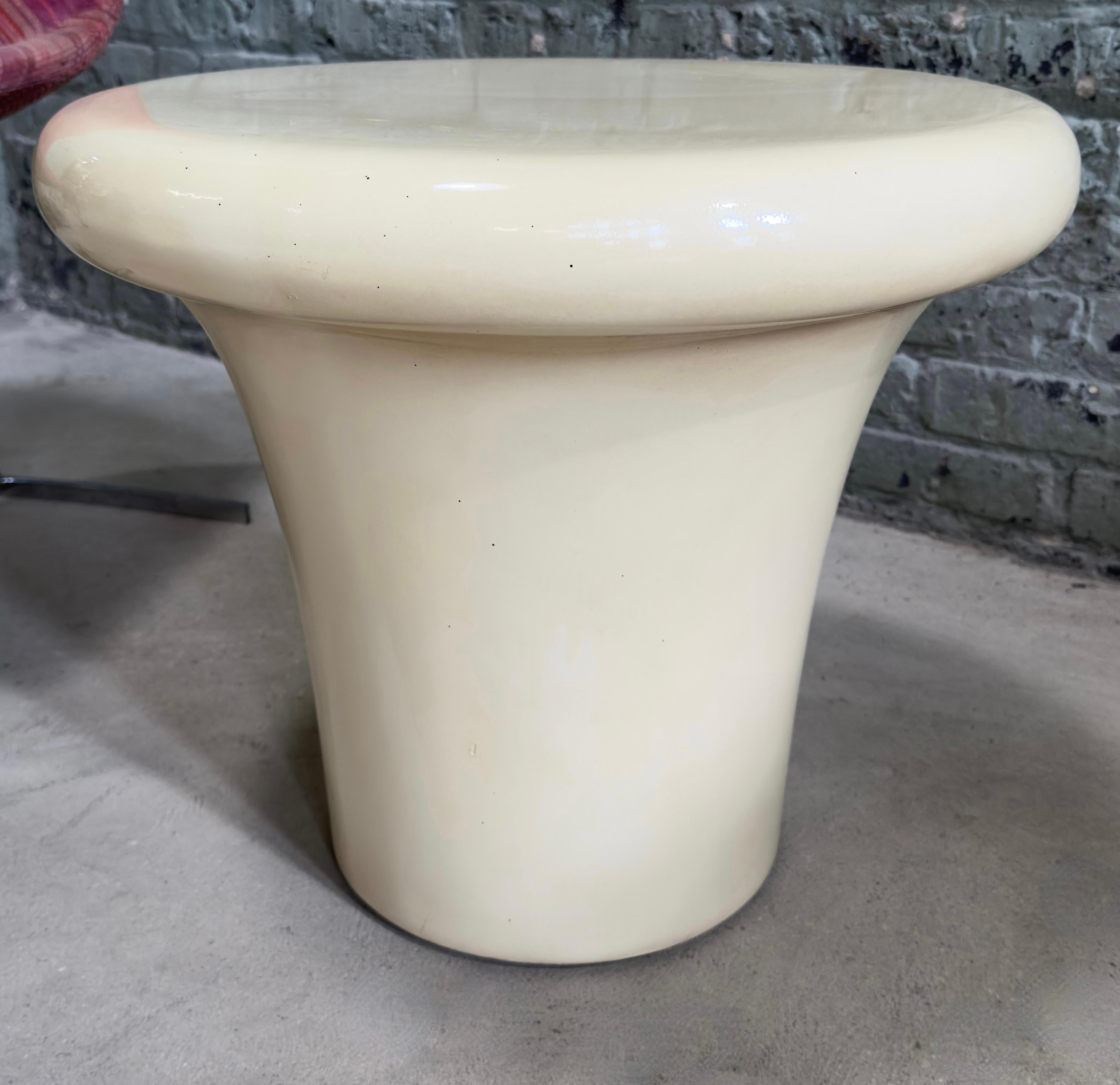 Faux Goatskin Mushroom Side/End Table, 1970 In Good Condition In Chicago, IL