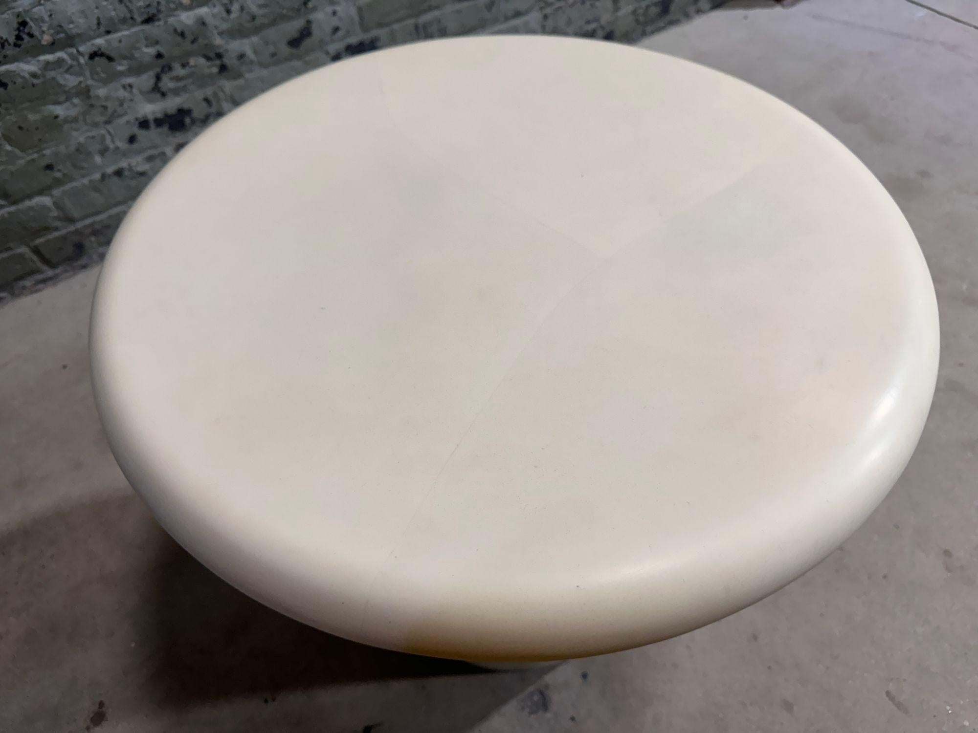 Late 20th Century Faux Goatskin Mushroom Side/End Table, 1970 For Sale