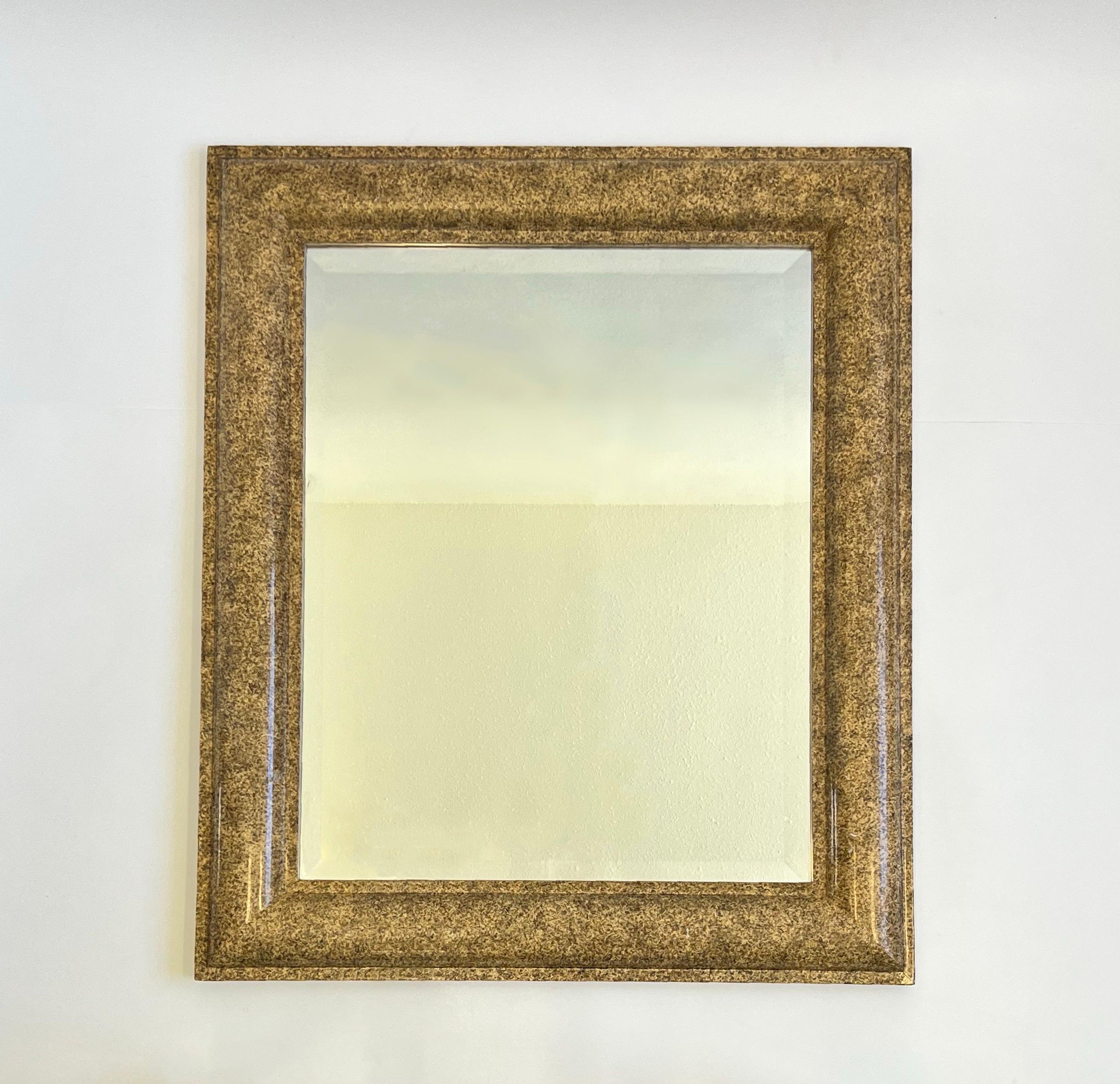 Faux Granite Lacquer Beveled Wall Mirror by J. Robert Scott In Good Condition For Sale In Palm Springs, CA