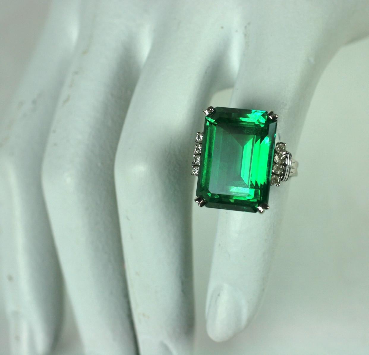 Faux Green Tourmaline Cocktail Ring For Sale 5