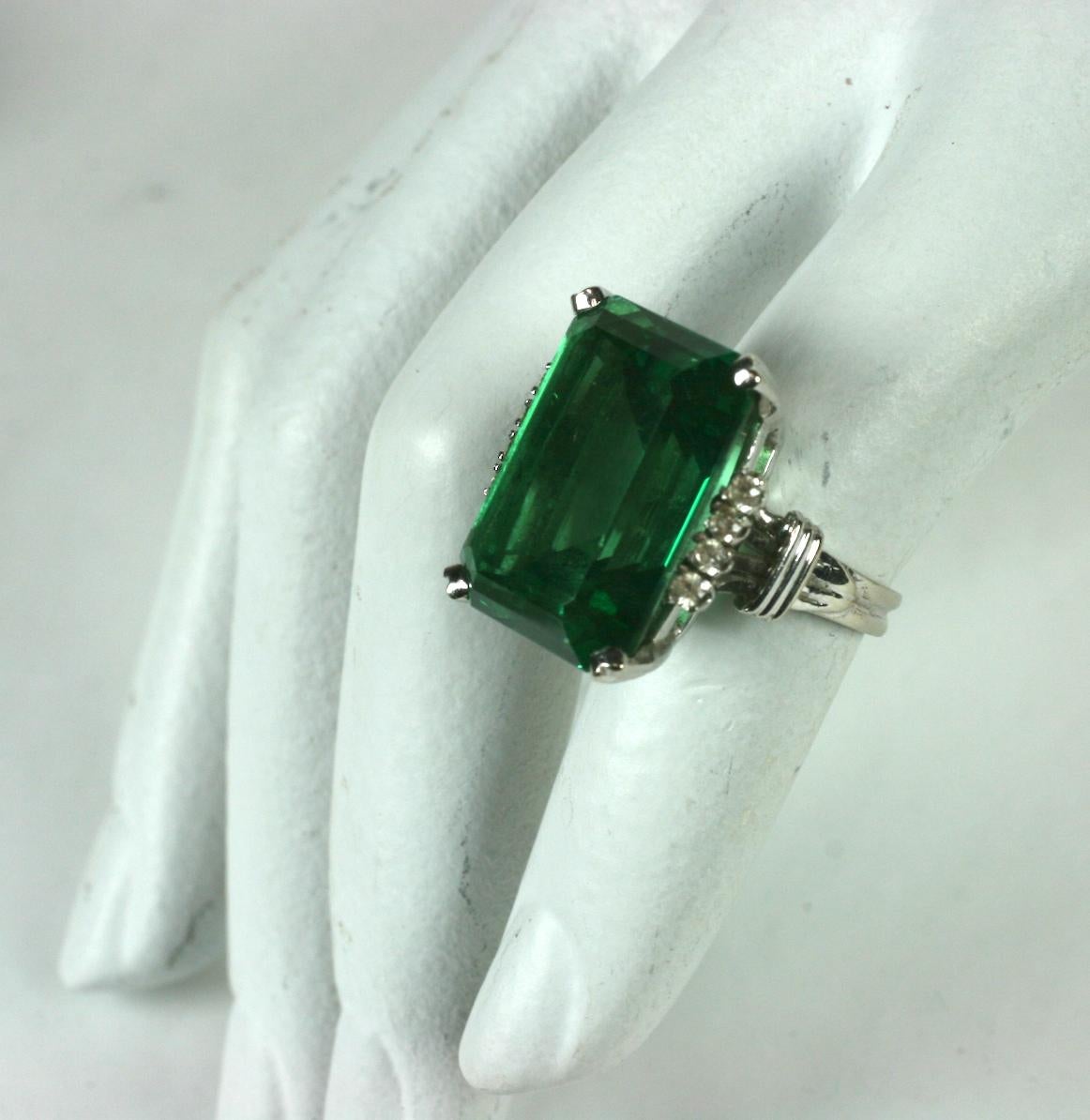 Faux Green Tourmaline Cocktail Ring For Sale 6