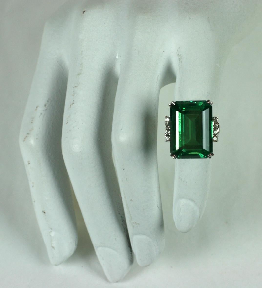 Faux Green Tourmaline Cocktail Ring For Sale 7