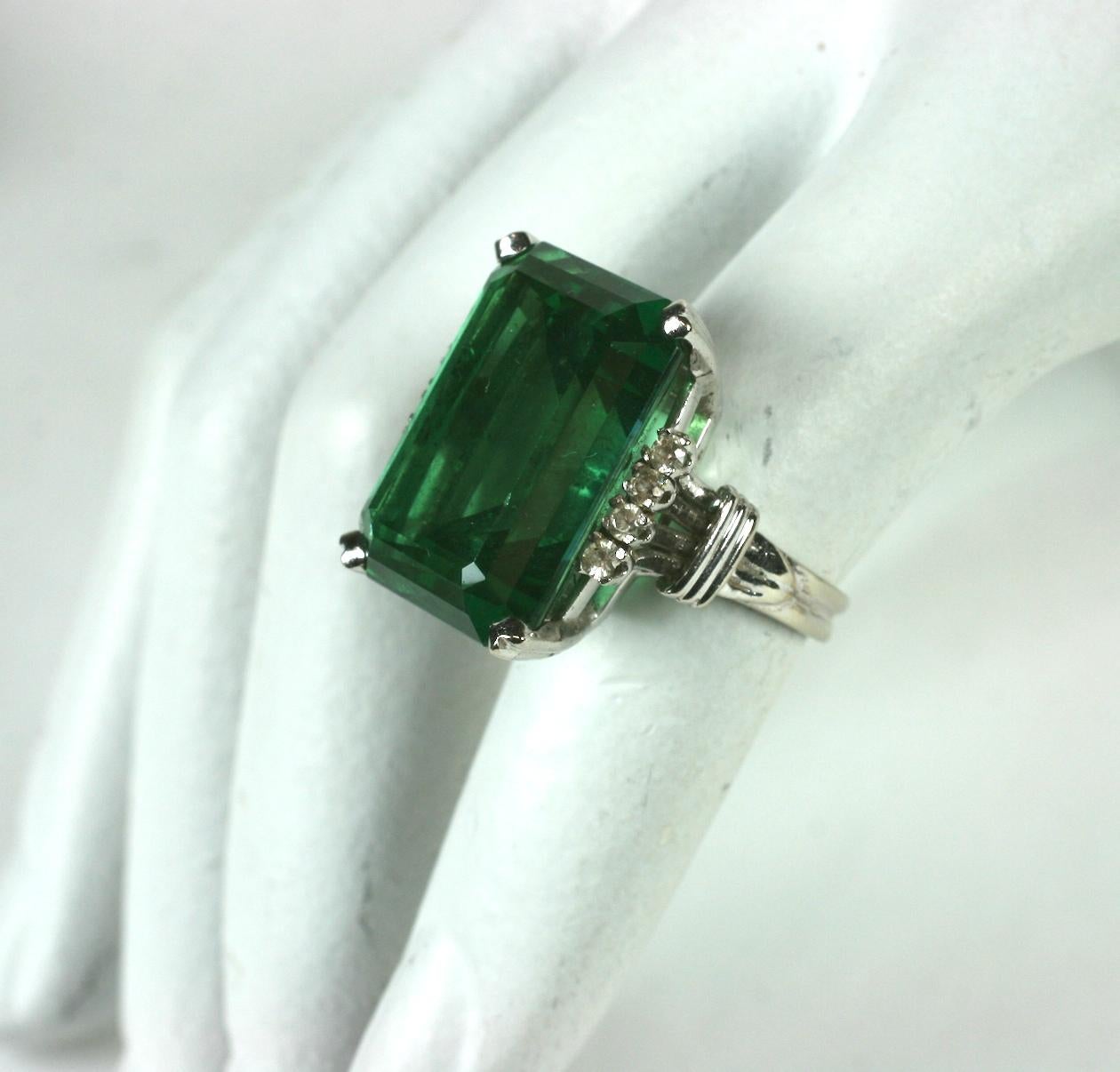 Faux Green Tourmaline Cocktail Ring For Sale 8