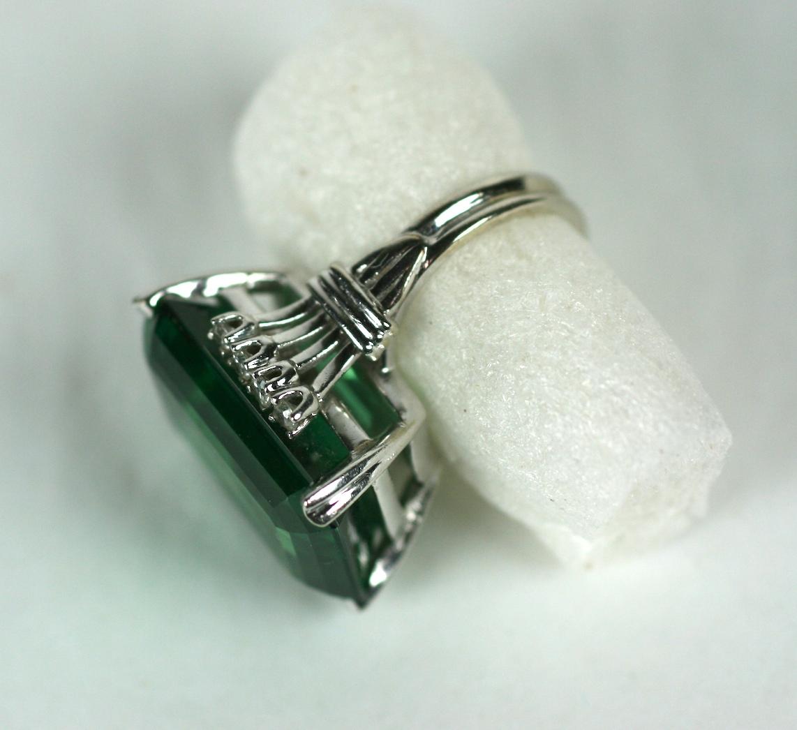 Faux Green Tourmaline Cocktail Ring For Sale 2