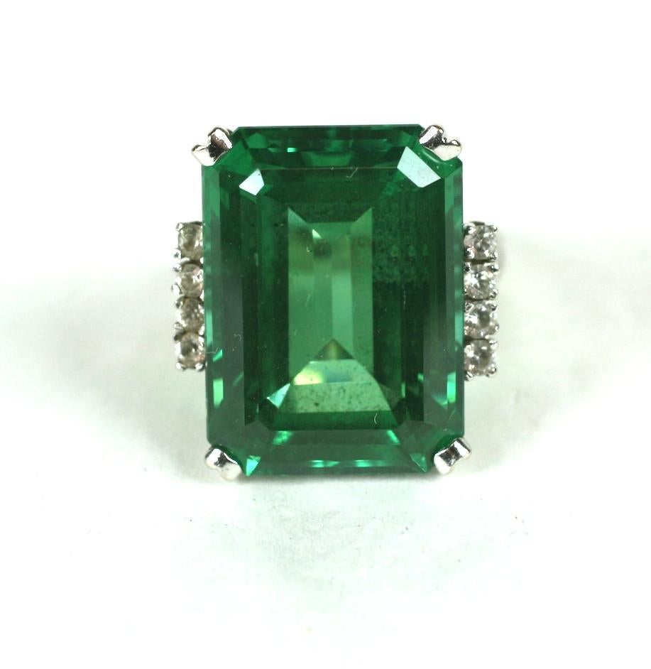 Faux Green Tourmaline Cocktail Ring For Sale 3
