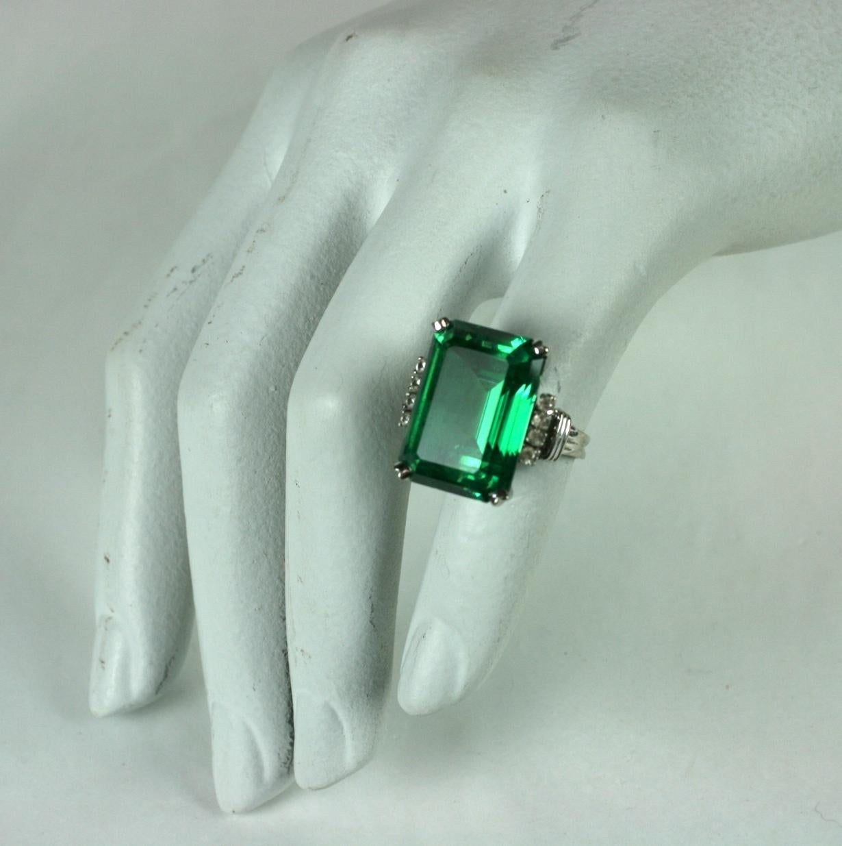 Faux Green Tourmaline Cocktail Ring For Sale 4