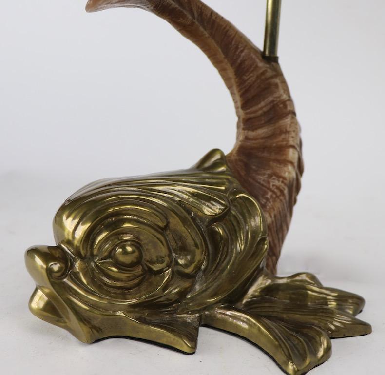 Faux Horn Sea Creature Table Lamp by Chapman 4