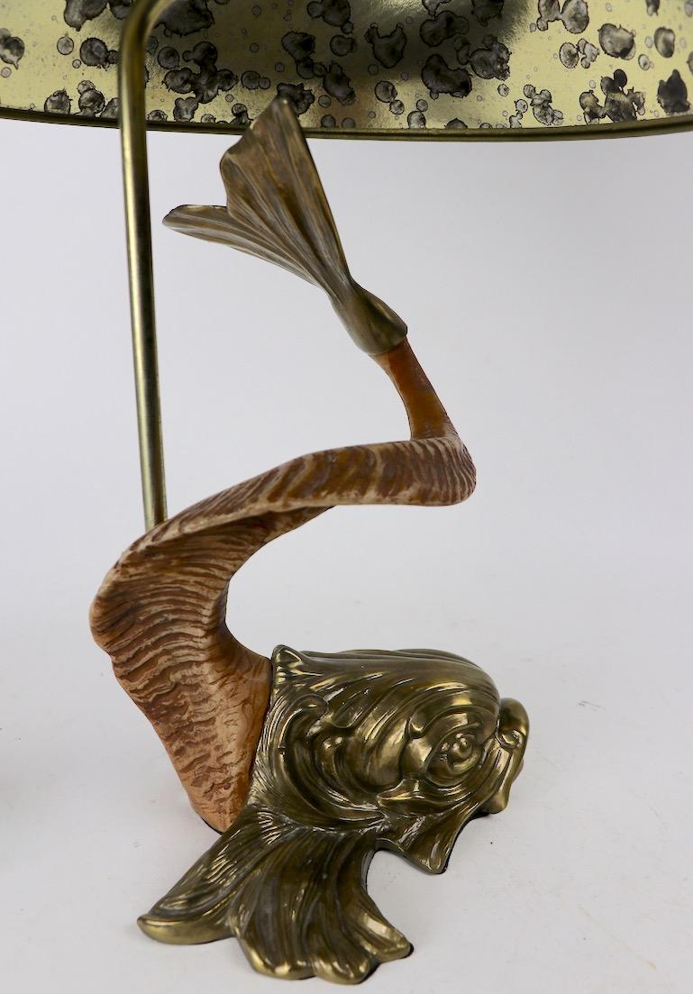 Neoclassical Revival Faux Horn Sea Creature Table Lamp by Chapman