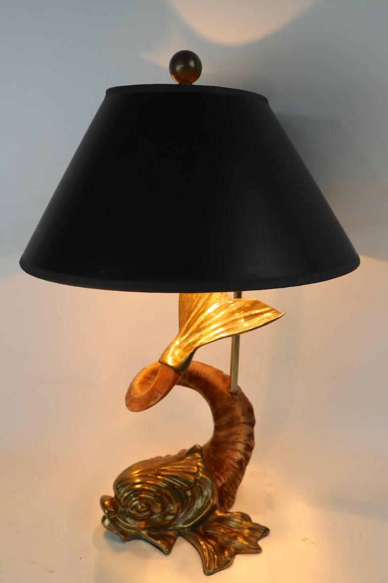 20th Century Faux Horn Sea Creature Table Lamp by Chapman