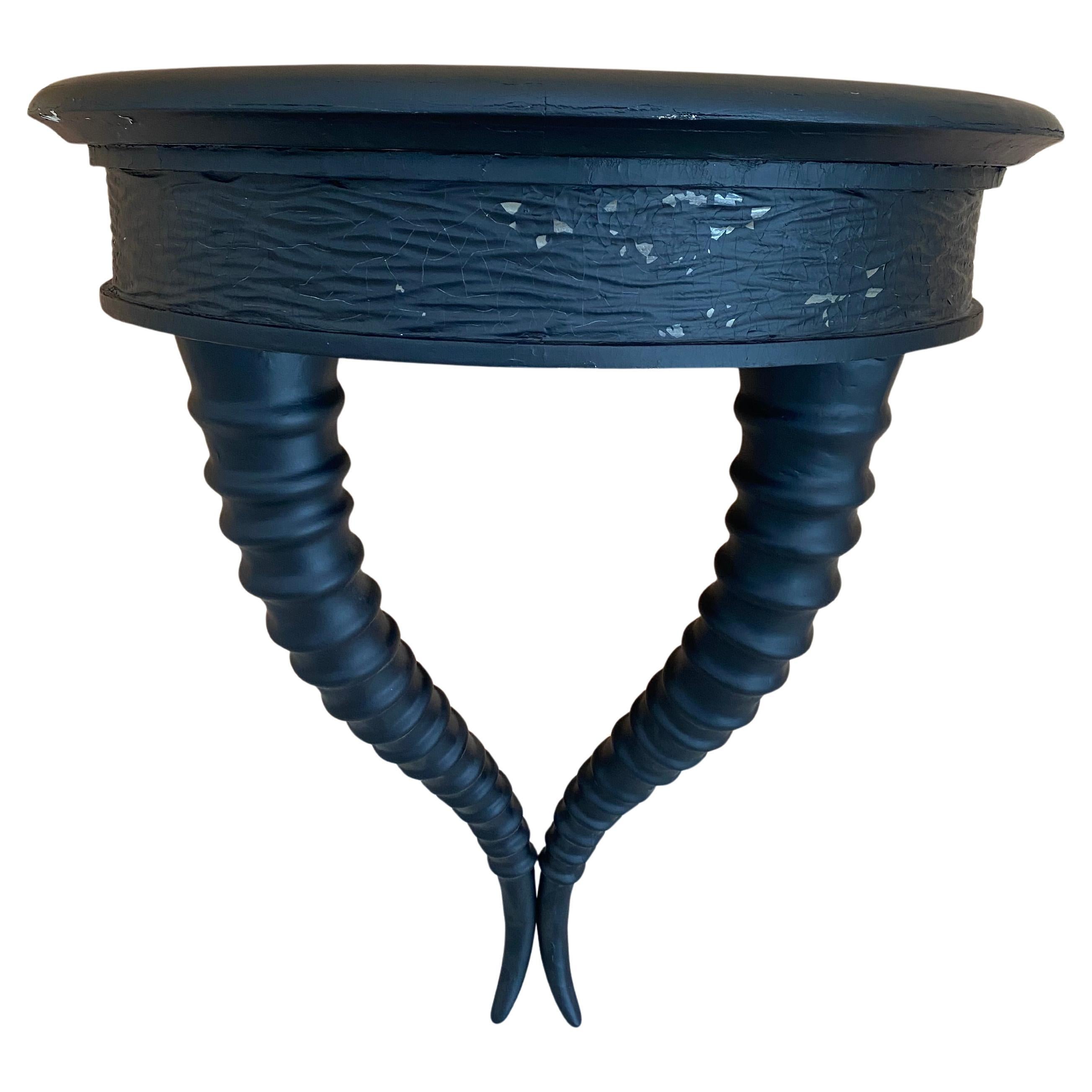 Faux Horn Wall-Mounted Console Table