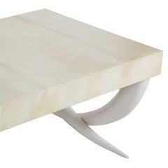20th Century Faux Ivory and Parchment Coffee Table