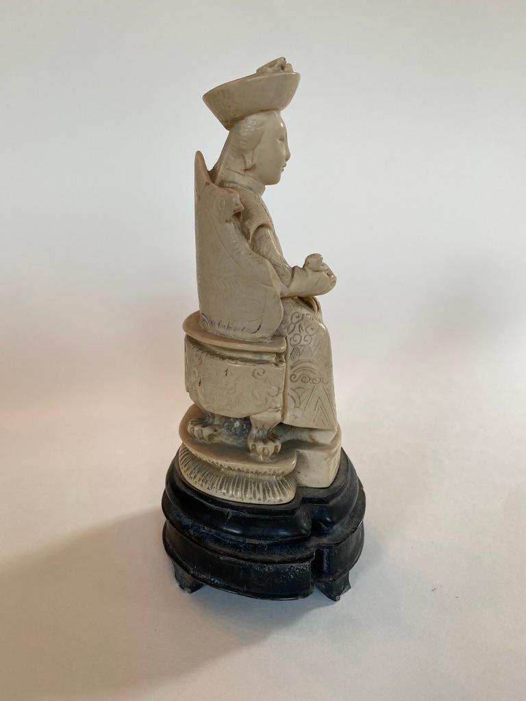 Chinese Faux Ivory Figure of Seated Empress For Sale