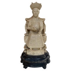 Faux Ivory Figure of Seated Empress