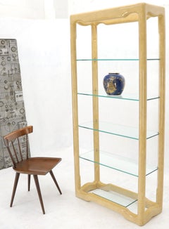 Faux Large Parchment Tall Étagère Shelving Unit