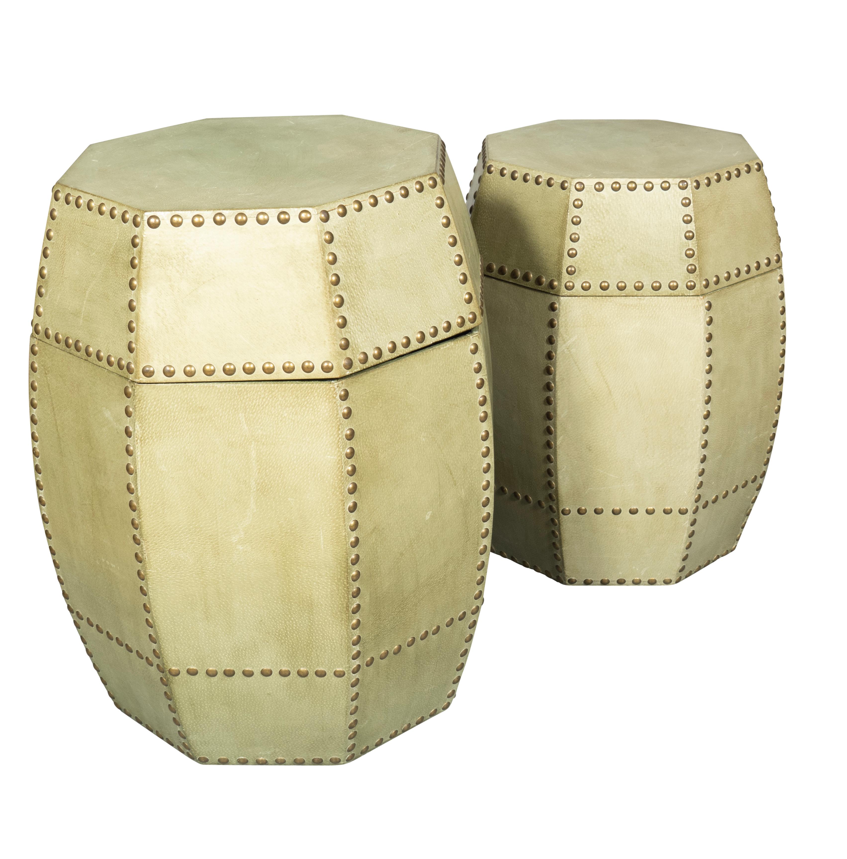 Brass Faux Leather Barrel