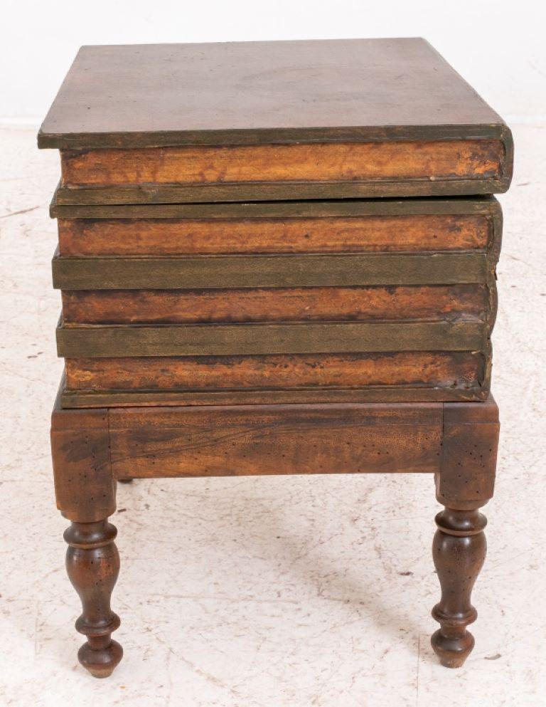 20th Century Faux Leather Bounded Books Secret Box End Table For Sale