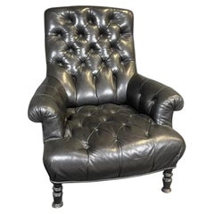 Fauteuil club Chesterfield en simili cuir, circa 1930/1950 très bon état