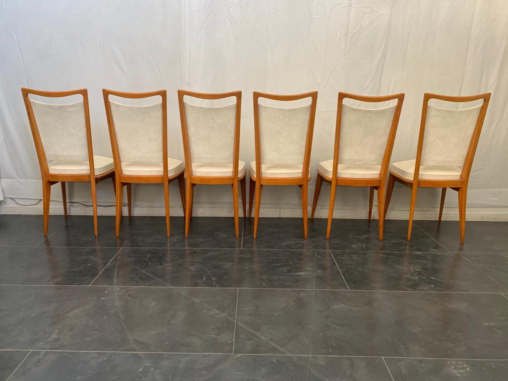 Italian Faux Leather Dining Chairs, 1950s, Set of 6