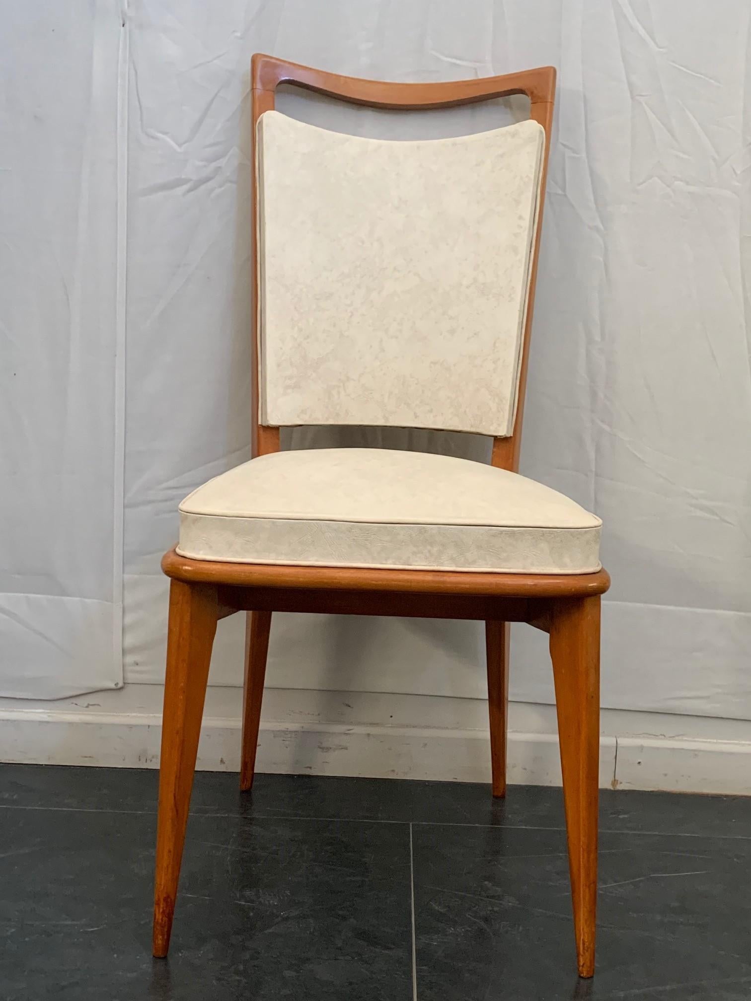 Faux Leather Dining Chairs, 1950s, Set of 6 In Good Condition In Montelabbate, PU