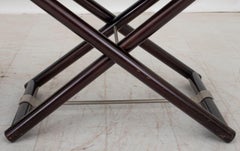 Faux Leather Folding Stools, Pair
