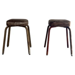 Faux Leather Pair of Stools, 1970s, Germany