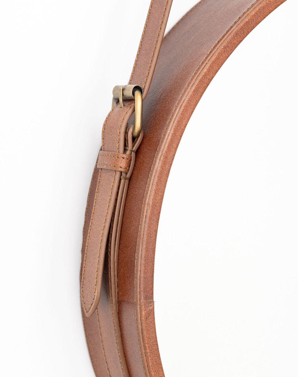 XXIe siècle et contemporain Miroirs encadrés avec courroie en simili cuir, paire en vente