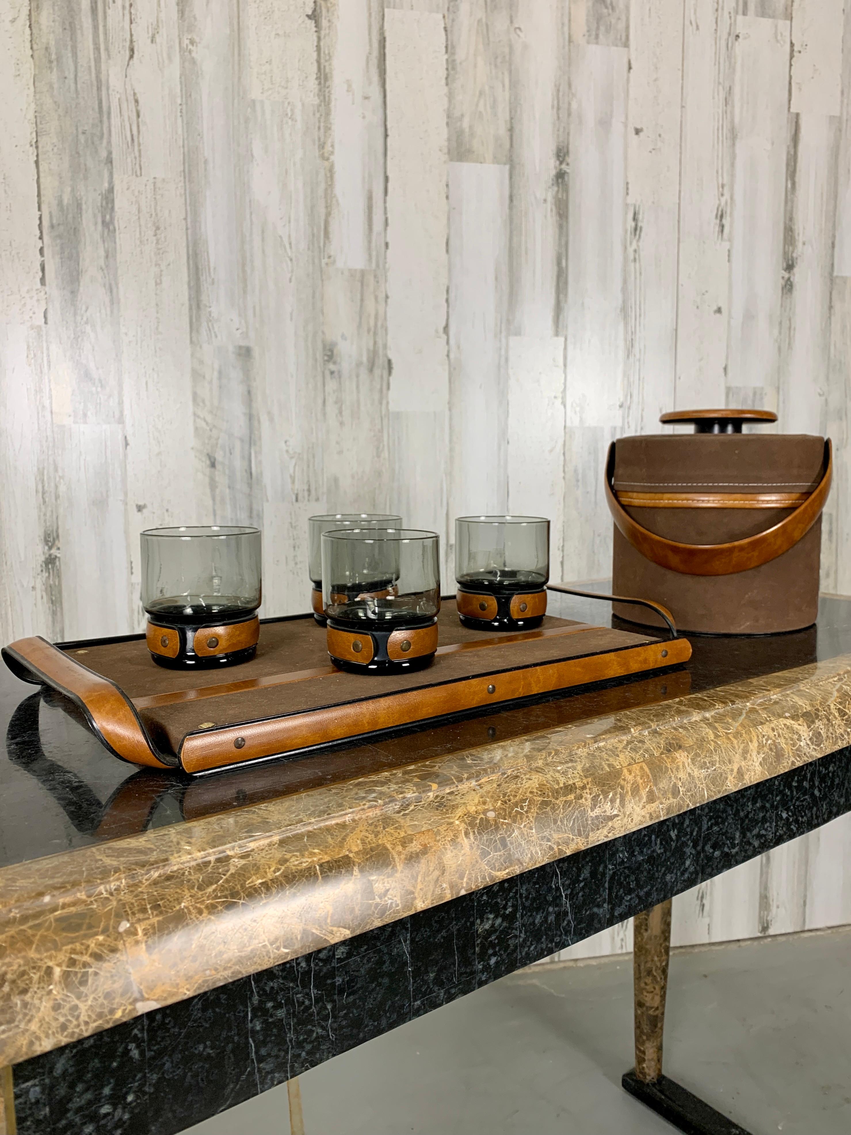bar set with tray