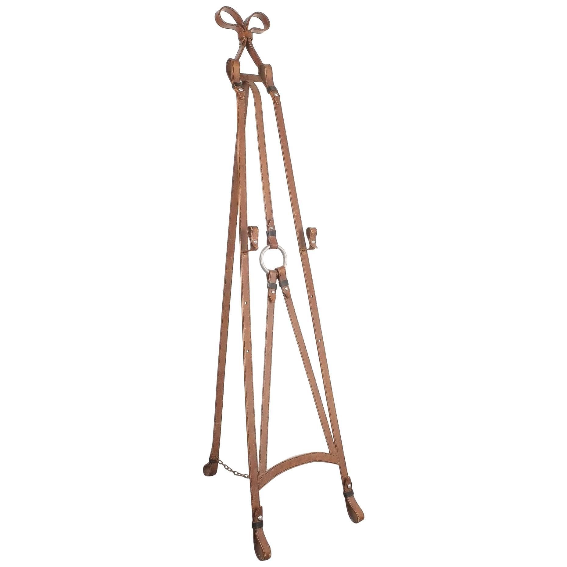 Faux Leather Ferblanterie Wrought Iron Easel, France, circa 1950
