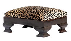 Faux Leopard Footstool