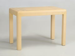 Faux Lizard Embossed Leather Parsons Desk Writing Table Attributed Karl Springer