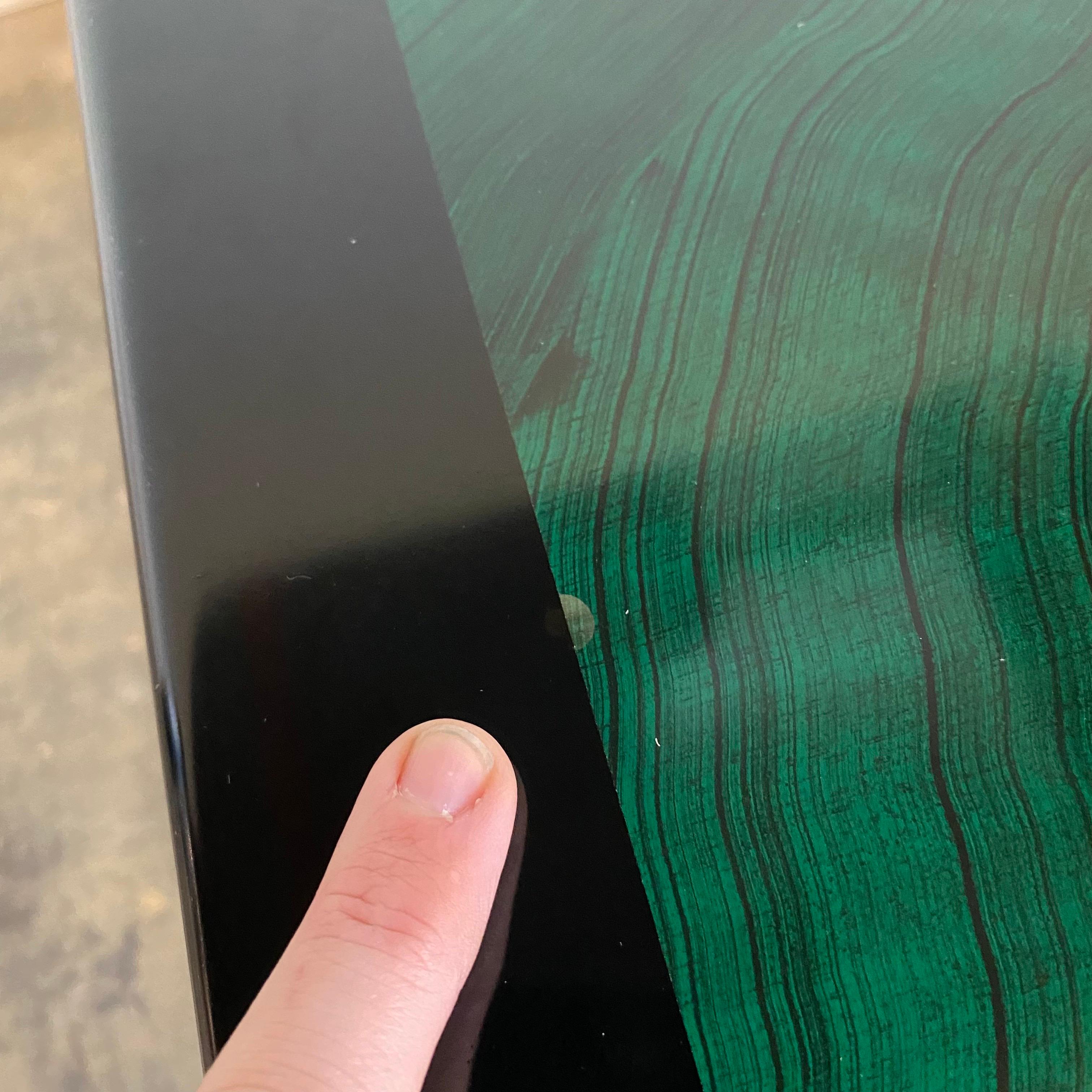 Faux Malachite and Black Lacquer Dining Table 1